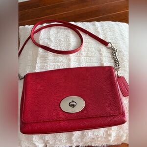Coach Red Leather Shoulder Bag
